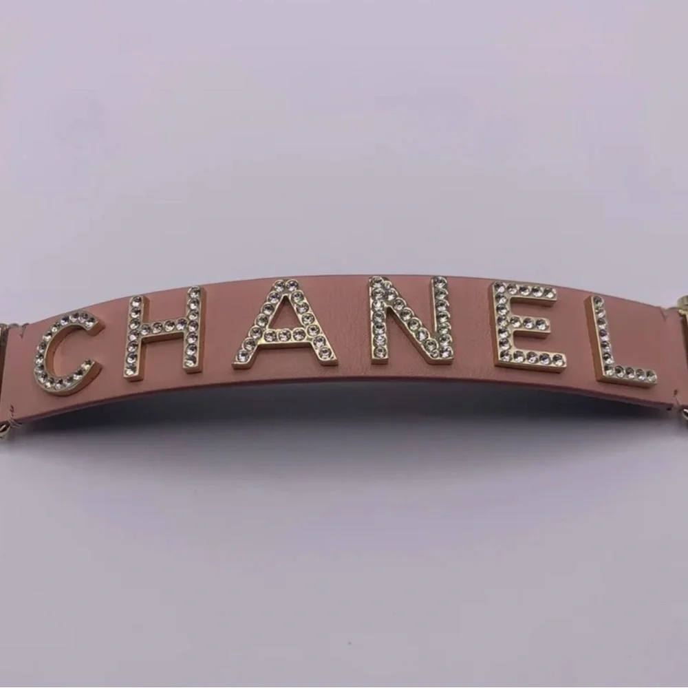 Chanel Pink Leather Bracelet
